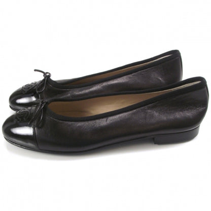 Chanel Patent Leather Tip Ballerina Flats 35.5 Black 2 of 10