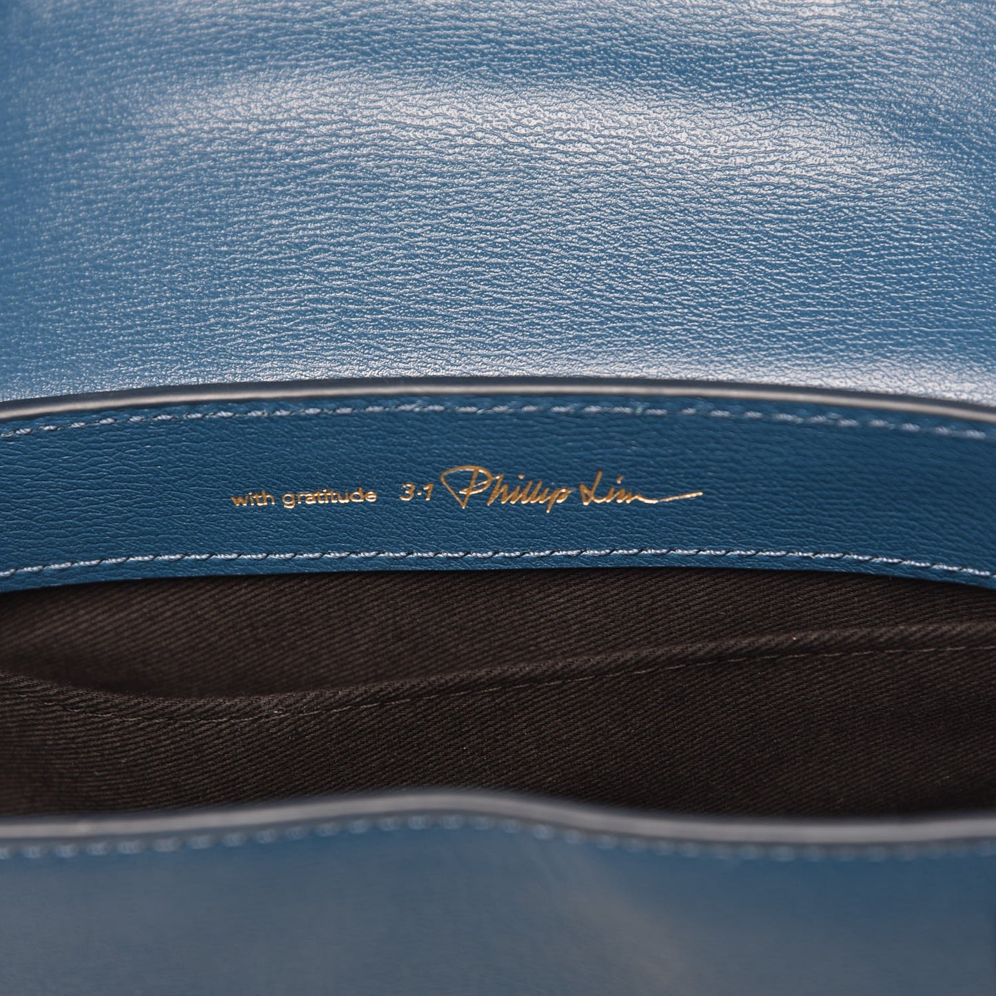 3.1 Embossed Grain Calfskin Pashli Camera Shoulder Bag Blue