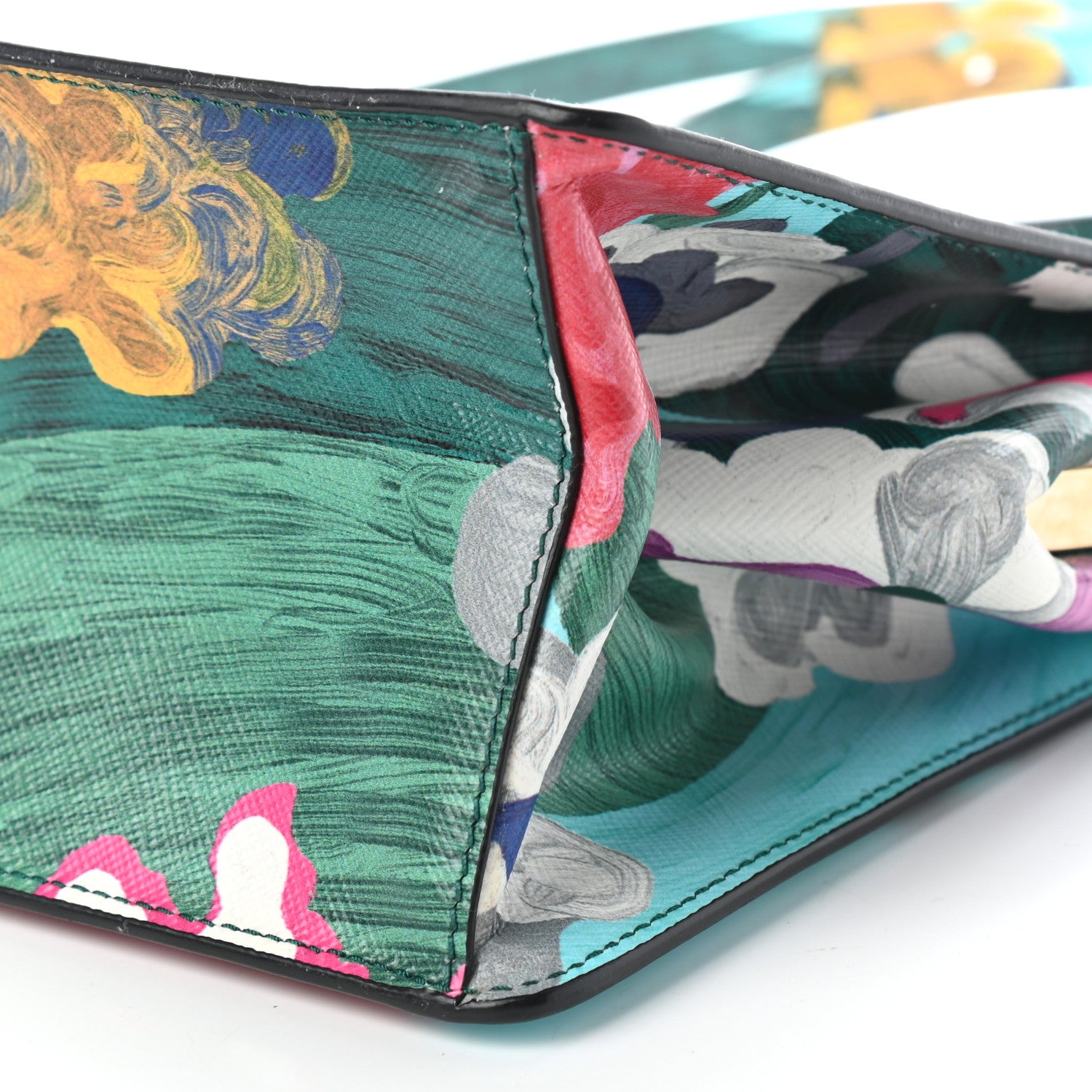 Prada Saffiano Floral Printed Light Frame Bag Multicolor 8 of 8