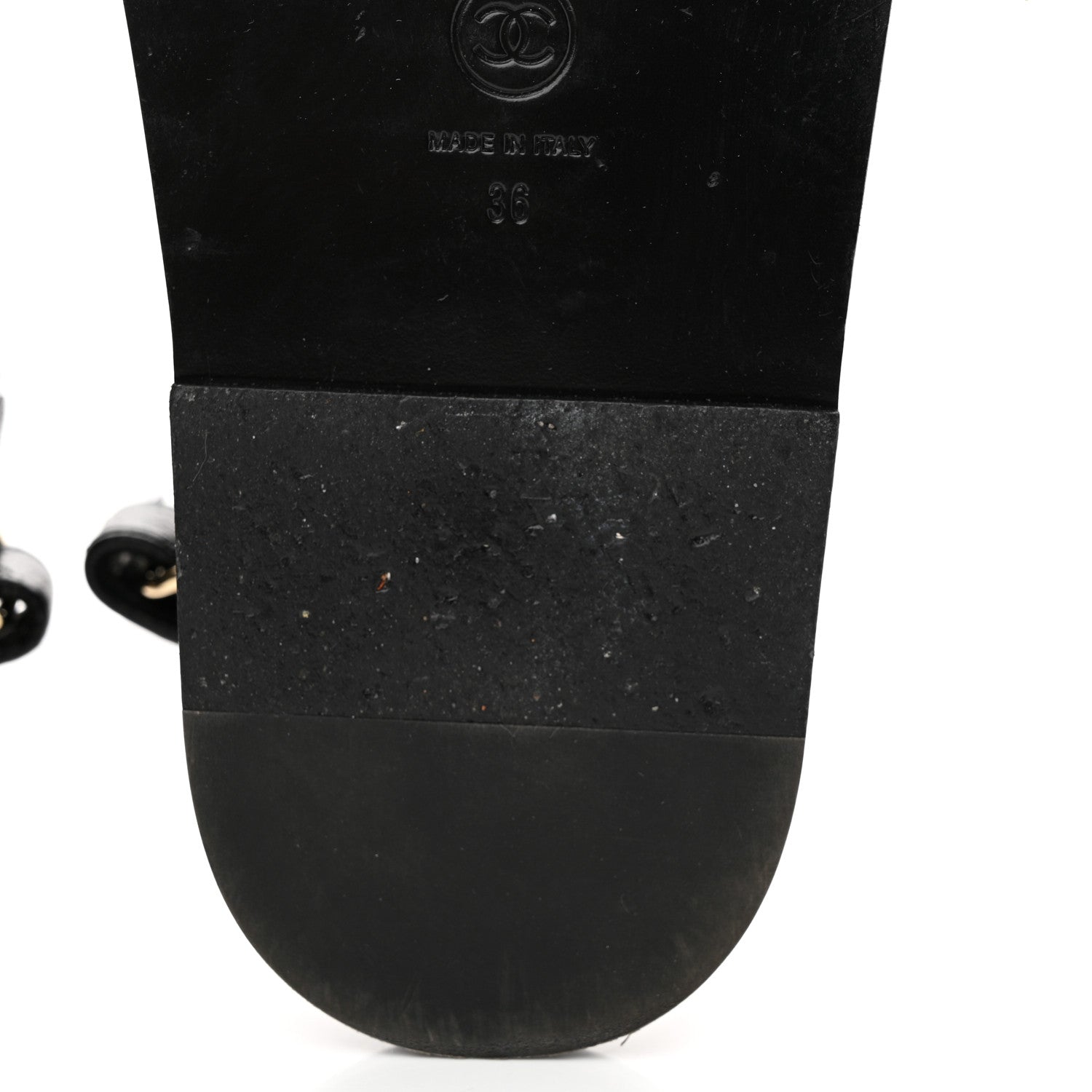 Chanel Grained Calfskin Velcro Dad Sandals 36 Black 12 of 13
