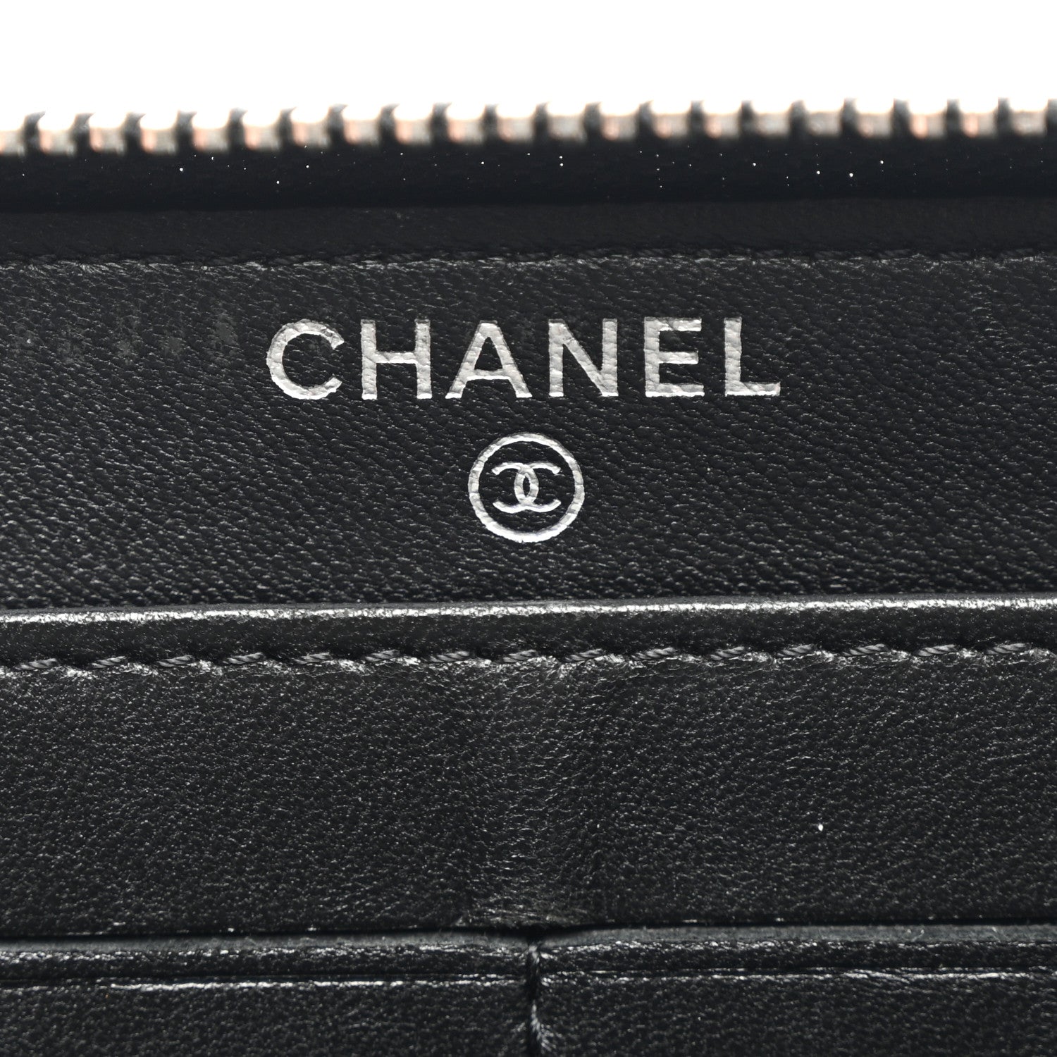 Chanel Lambskin Quilted Large Gusset Zip Around Wallet Black 6 of 11