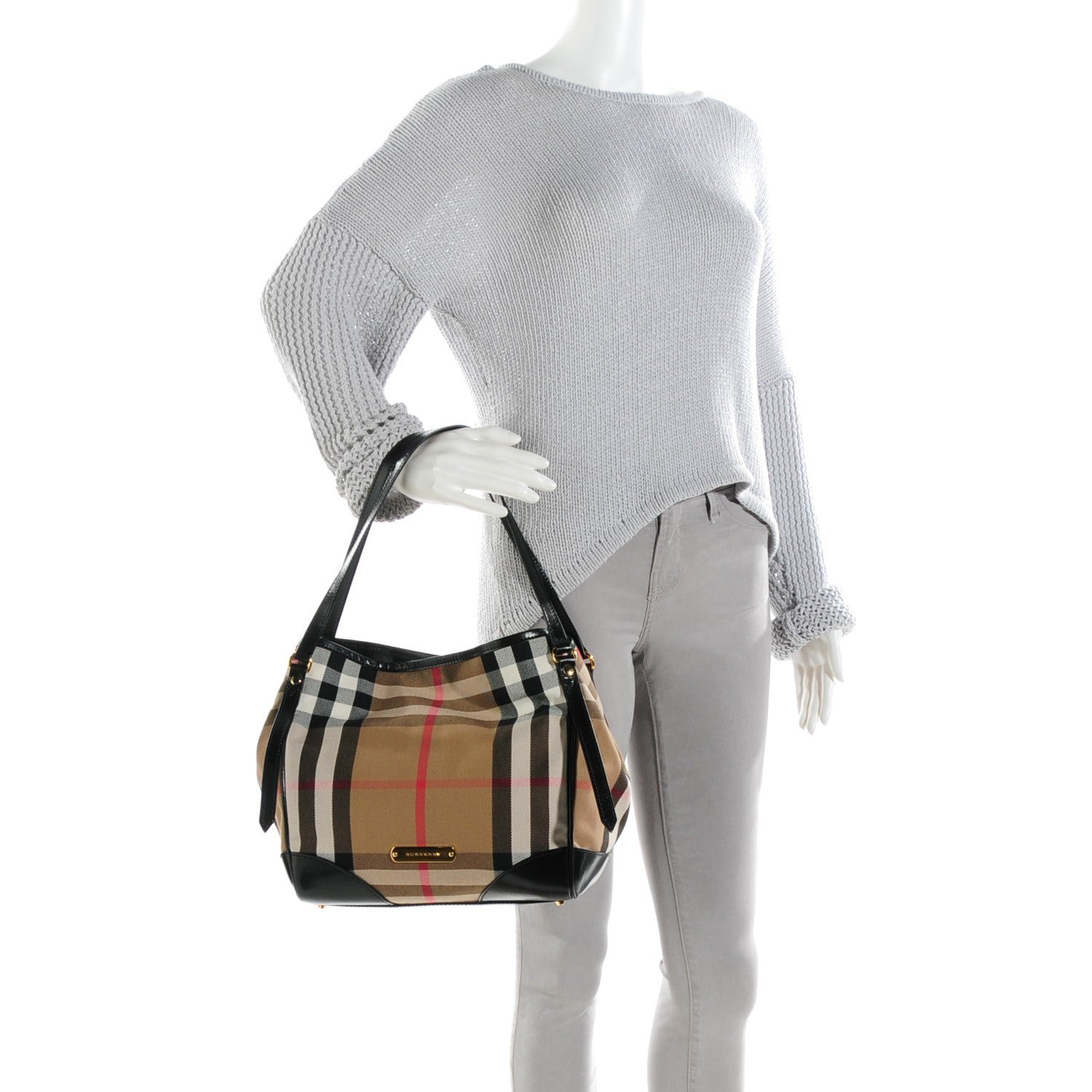 Burberry House Check Small Canterbury Tote Black 2 of 8