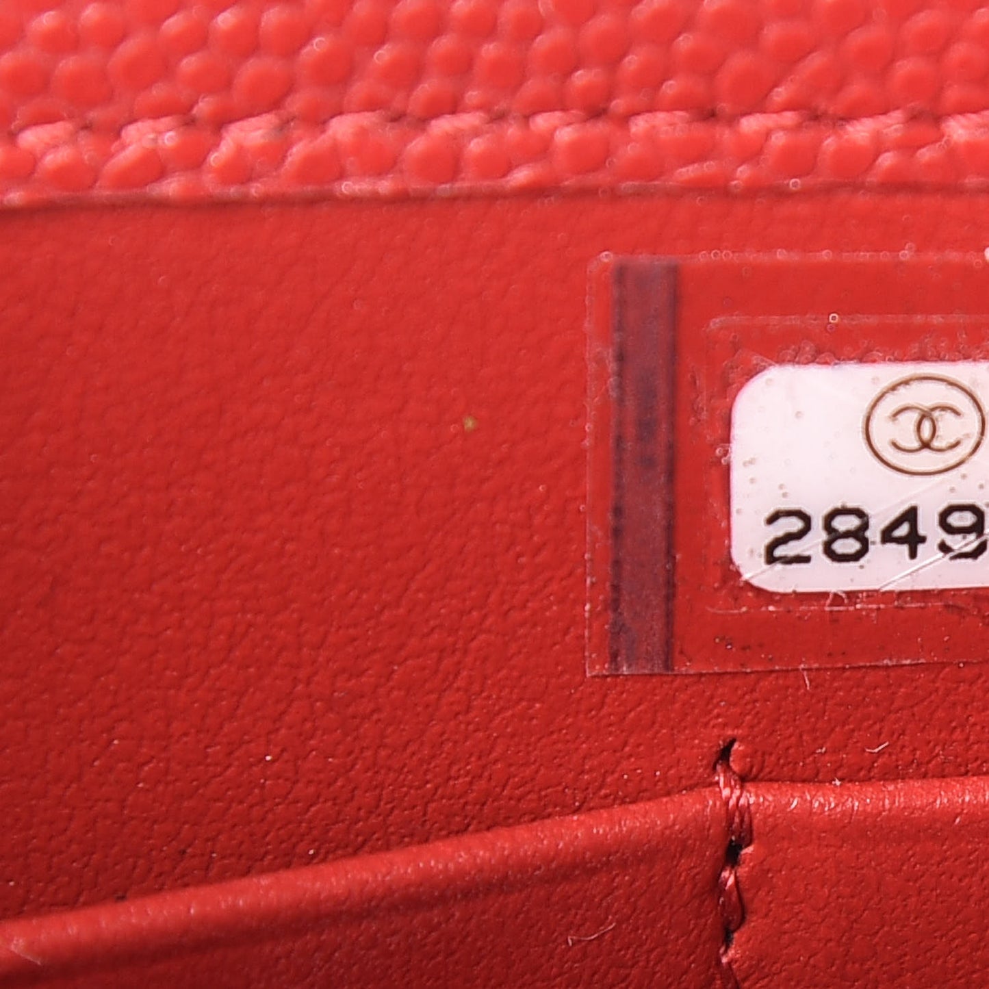 Caviar Quilted Classic Phone Holder Red