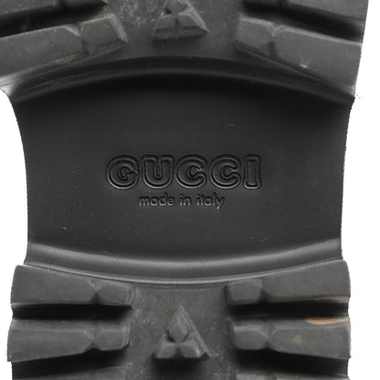 Gucci Rubber GG Monogram Perforated Elea Platform 55mm Lug Sole Sandals 35 Black 8 of 9