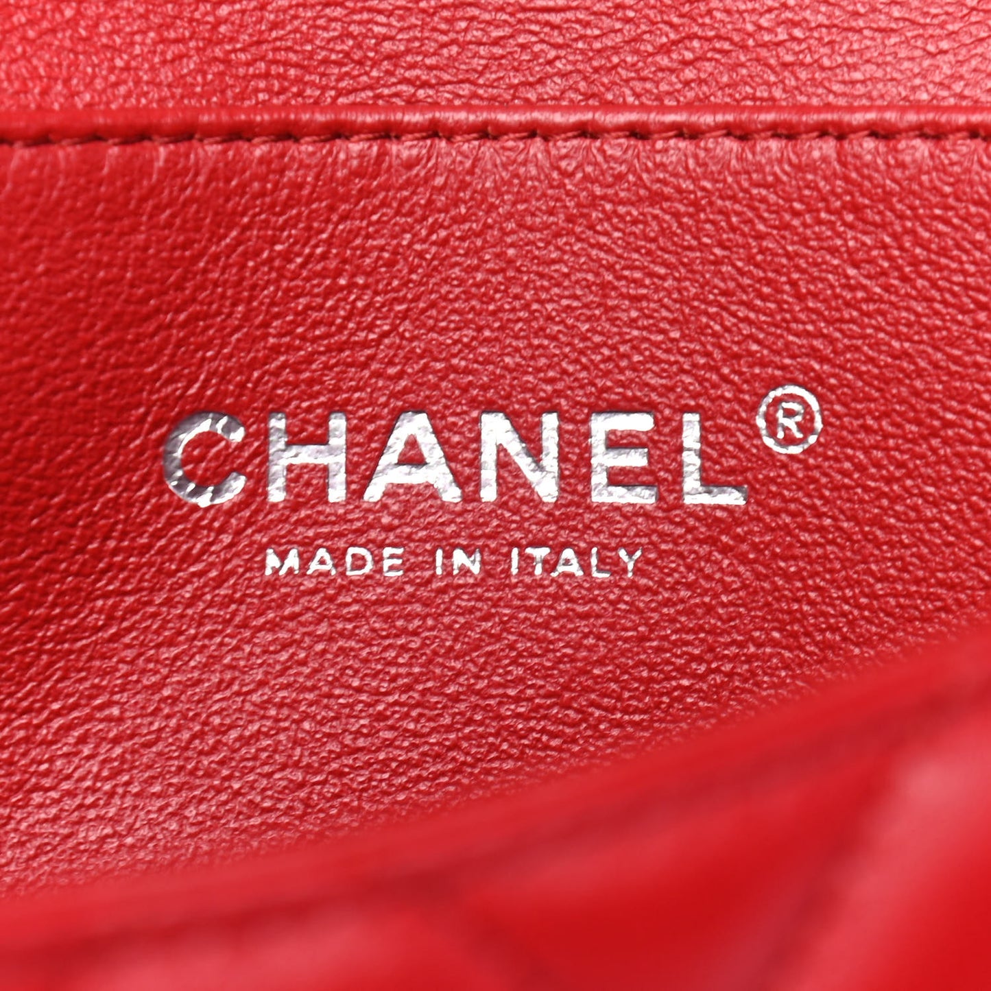 Lambskin Quilted Clutch With Chain Flap Red