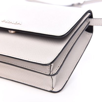 Prada Saffiano Lux Flap Wallet With Strap Talco 8 of 13