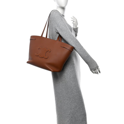 Celine Grained Calfskin Triomphe Medium Cabas Anais Tan 2 of 10