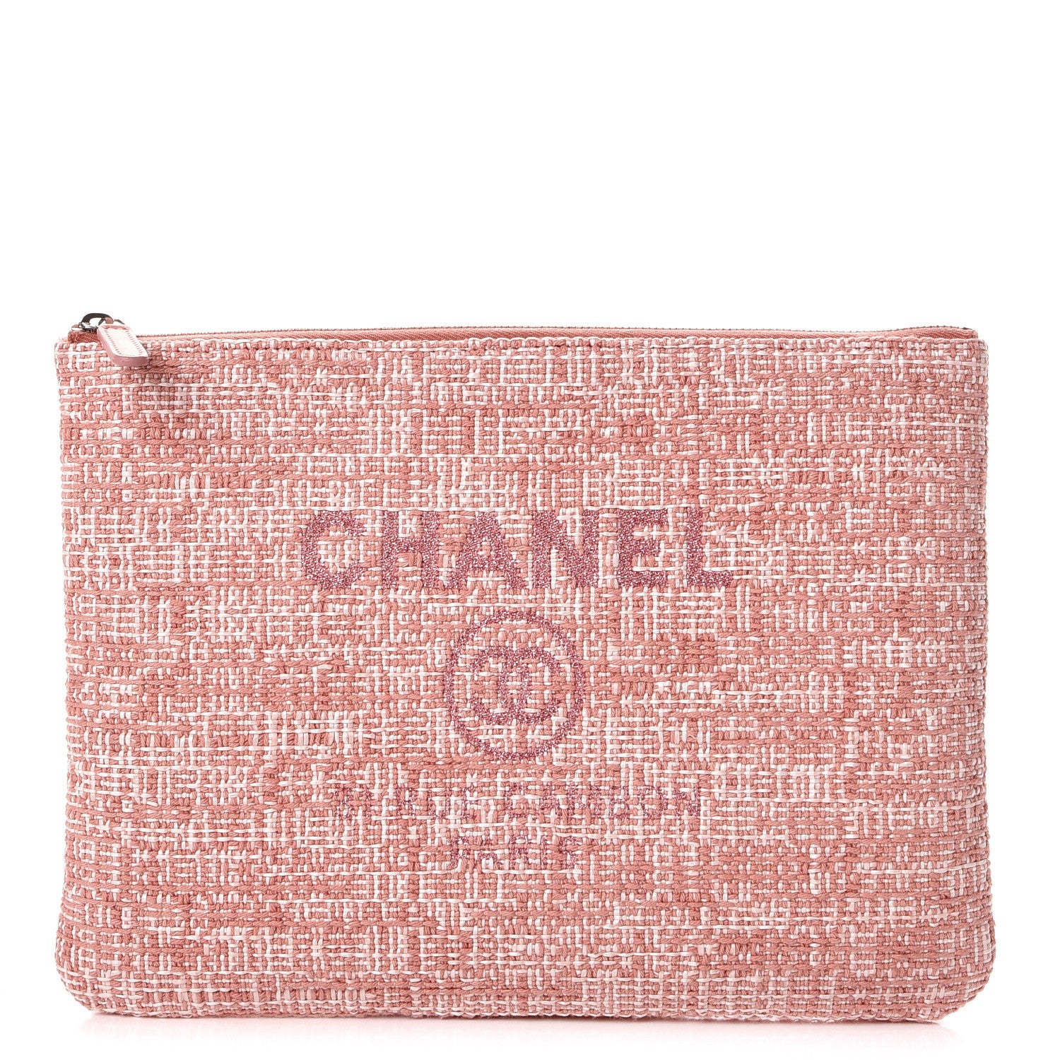 Chanel Canvas Small Deauville Pouch Pink 1 of 8