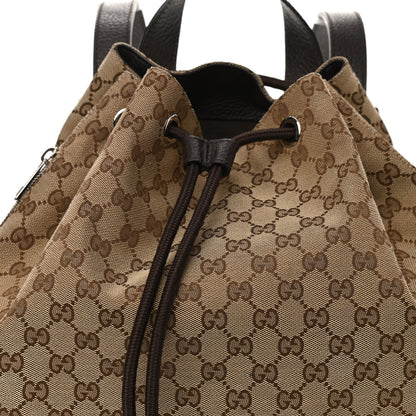 Gucci Monogram Dollar Calfskin O Drawstring Backpack Beige Ebony Testa di Moro Dark Chocolate 9 of 11