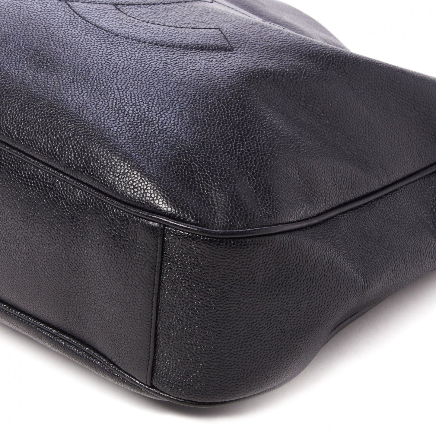 Caviar Large CC Shoulder Bag Black