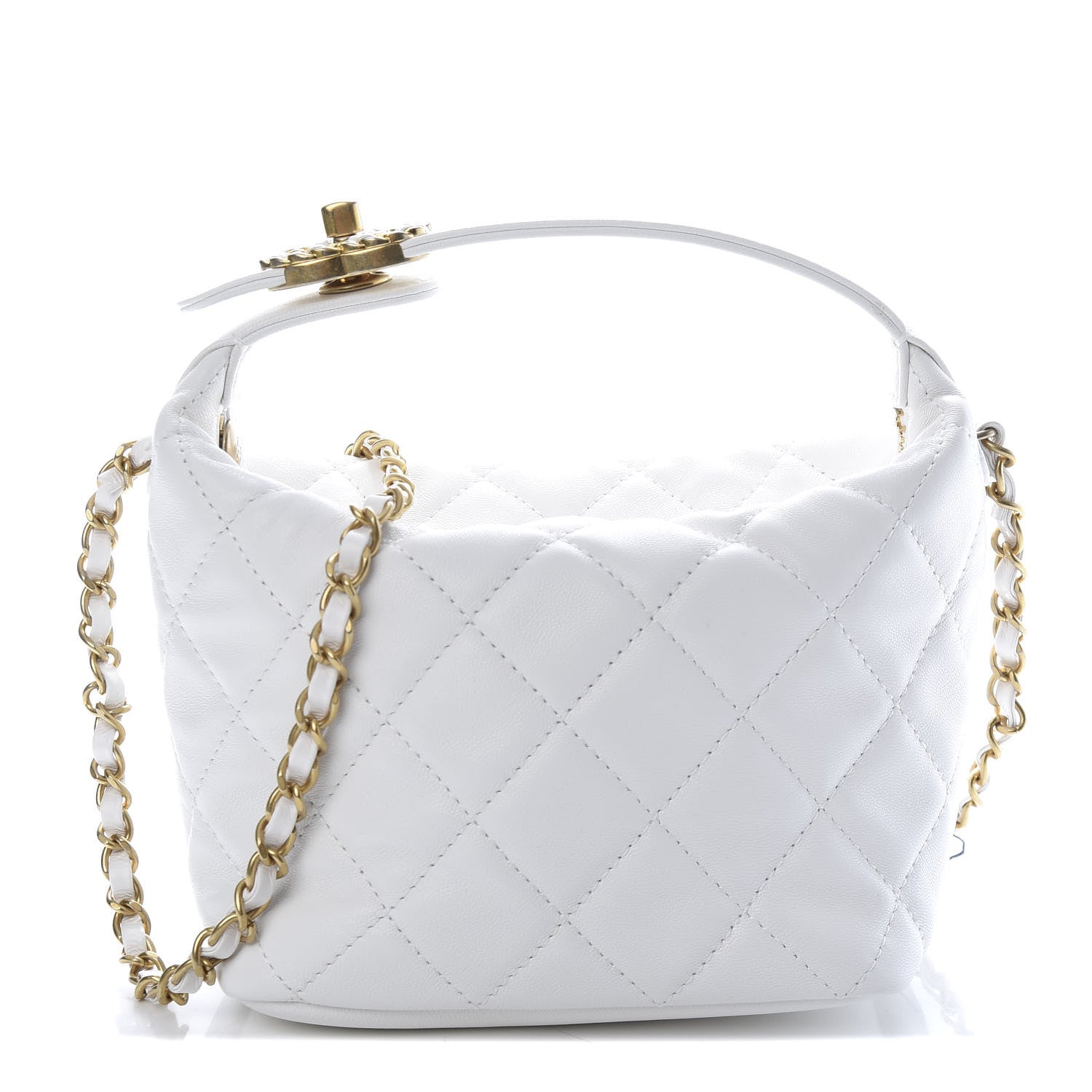 Chanel Lambskin Quilted Small Hobo White 1 of 11