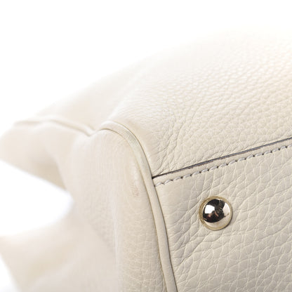 Gucci Pebbled Calfskin Medium Bamboo Shopper Tote Off White 9 of 13