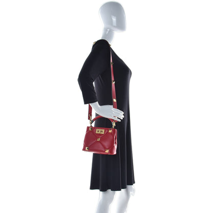 Valentino Garavani Nappa Mini Roman Stud The Handle Bag Rouge Pur 3 of 9