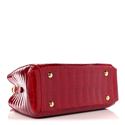 Louis Vuitton Crocodile Brilliant Montaigne MM Rouge 4 of 12
