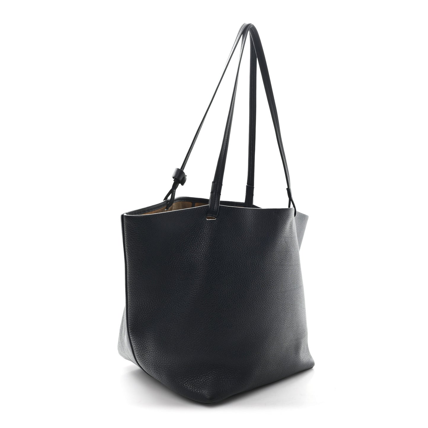 Grained Calfskin Park Tote Three Navy