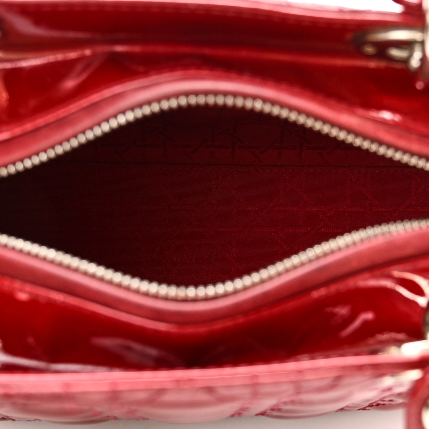 Christian Dior Patent Cannage Medium Lady Dior Red 5 of 10