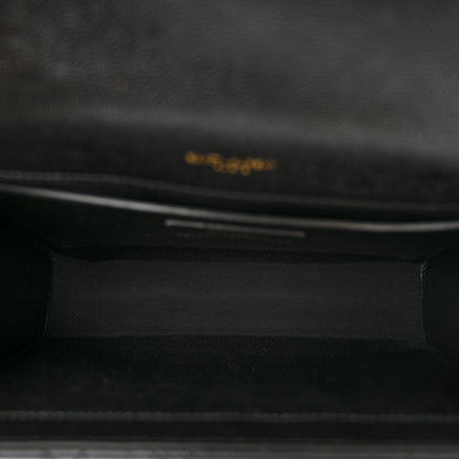 Saint Laurent Grain De Poudre Textured Mixed Matelasse Triquilt Medium Monogram Satchel Black 5 of 11