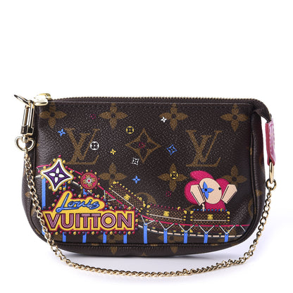 Louis Vuitton Monogram 2020 Christmas Animation Roller Coaster Mini Pochette Accessories Pivoine 1 of 10