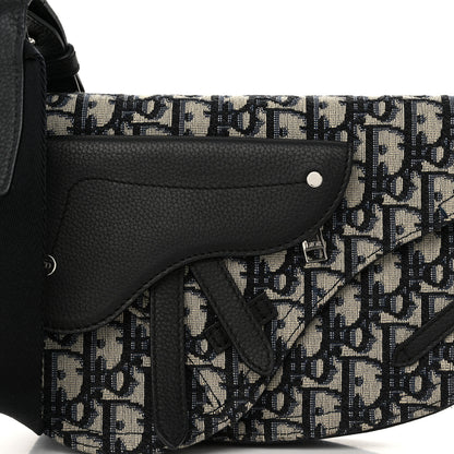 Christian Dior Oblique Saddle Messenger Pouch Beige Black 8 of 10