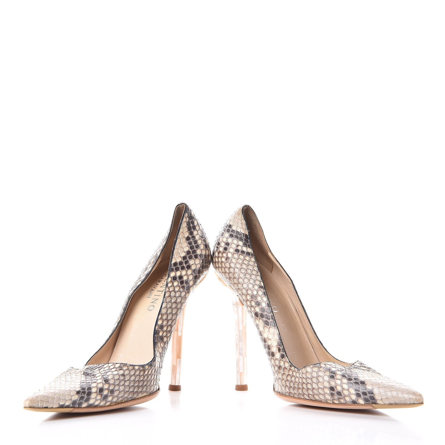 Valentino Garavani Snakeskin Mother Of Pearl Pointed Pumps 40.5 5 of 14