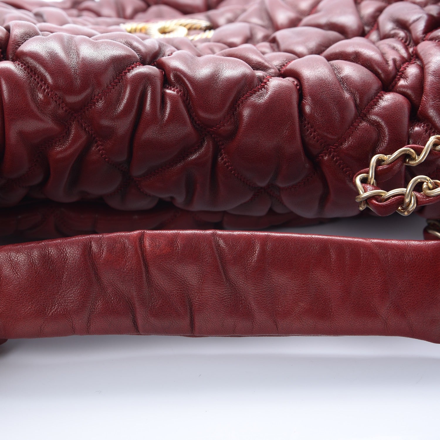 Chanel Calfskin Bubble Quilt Flap Bag Red 10 of 10