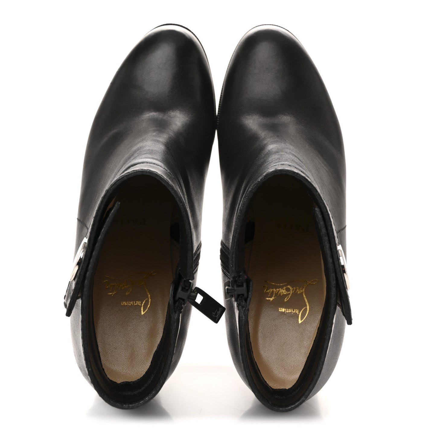 Calfskin Janis 85 Booties 38.5 Black