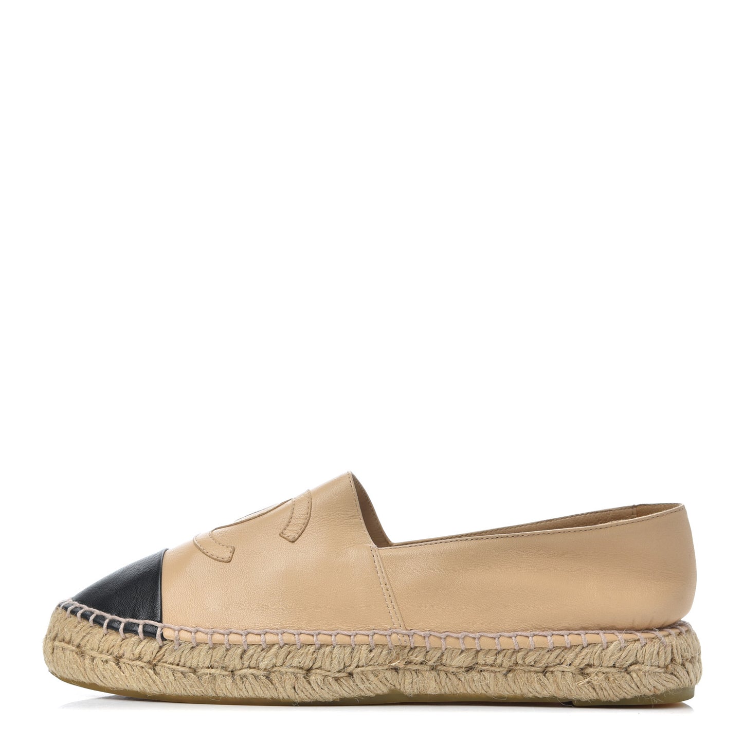 Lambskin CC Espadrilles 40 Beige Black