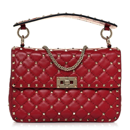 Valentino Garavani Nappa Medium Rockstud Spike Shoulder Bag Rosso Valentino 1 of 17