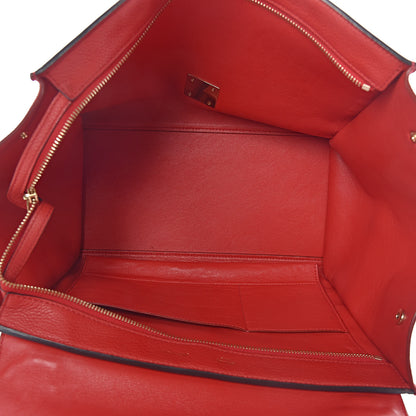 Celine Drummed Calfskin Suede Medium Trapeze Coquelicot 5 of 26