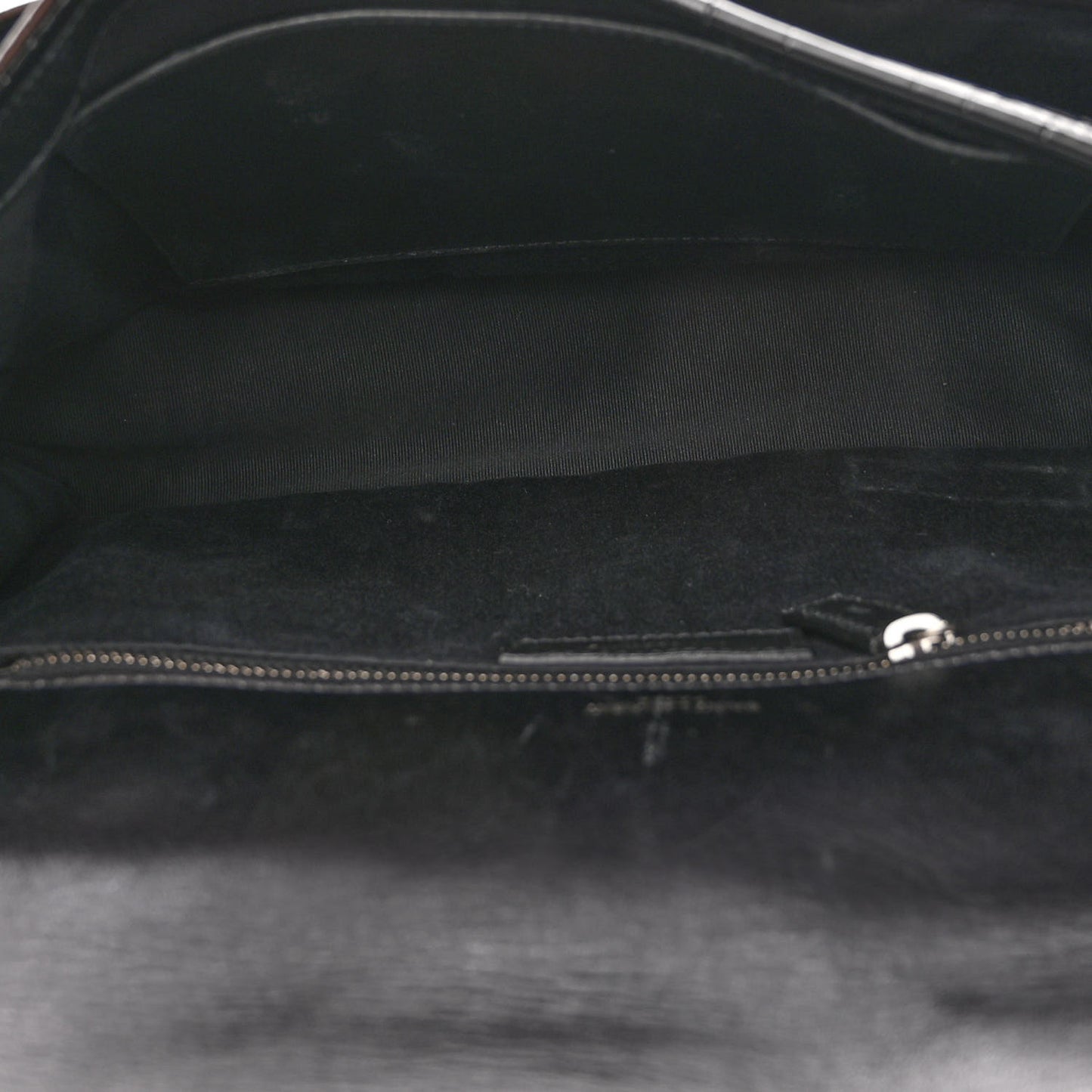 Patent Crocodile Embossed Lambskin Monogram Medium Niki Chain Satchel Black