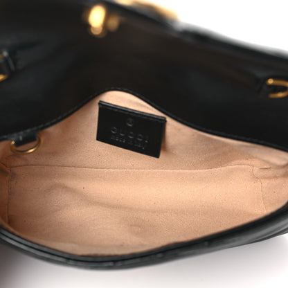 Gucci Calfskin Matelasse Super Mini GG Marmont Shoulder Bag Black 5 of 9