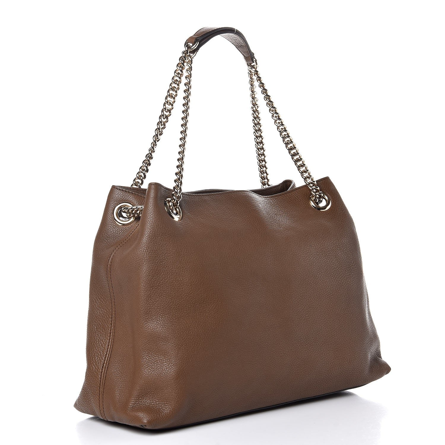 Gucci Pebbled Calfskin Medium Soho Chain Shoulder Bag Maple Brown 3 of 10