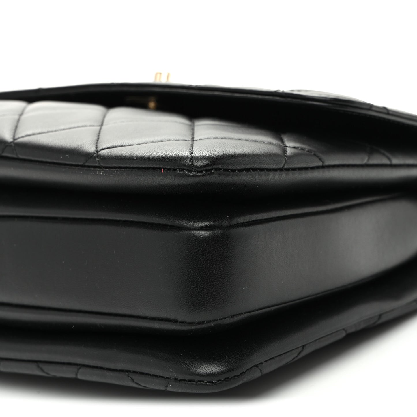 Lambskin Quilted Small Trendy CC Dual Handle Flap Bag Black
