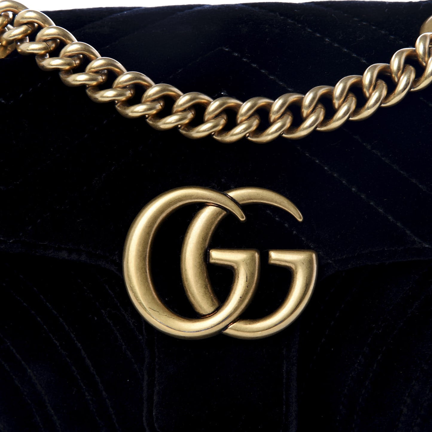 Velvet Matelasse Mini GG Marmont Shoulder Bag Black