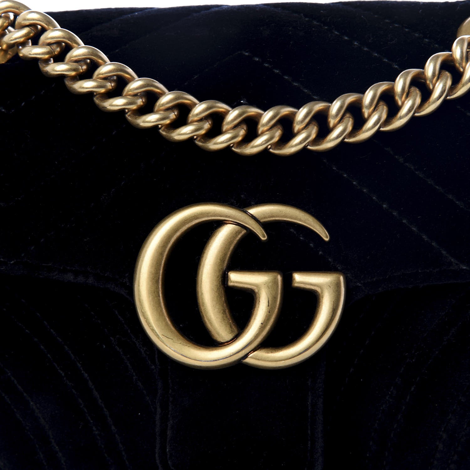 Gucci Velvet Matelasse Mini GG Marmont Shoulder Bag Black 8 of 8