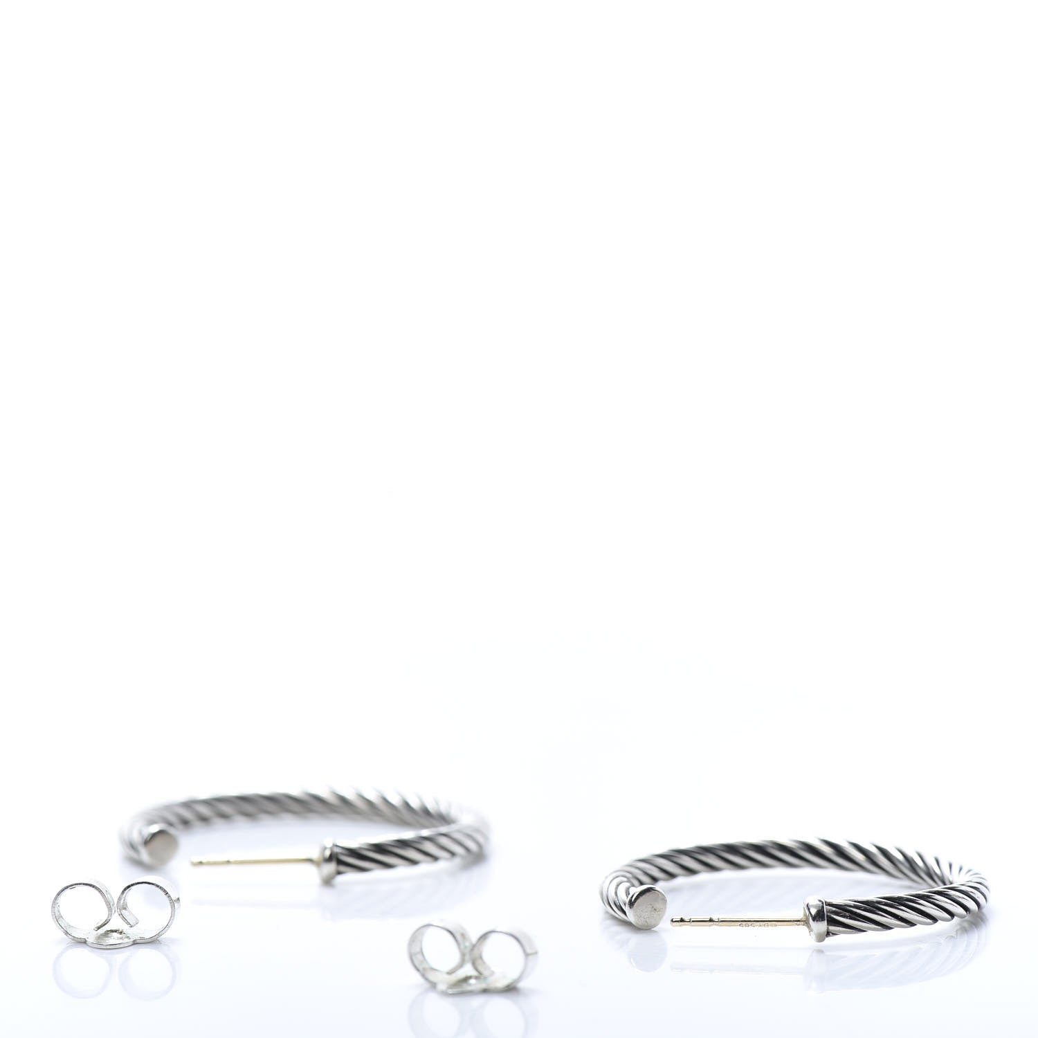 David Yurman Sterling Silver Small Cable Classics Hoop Earrings 3 of 5