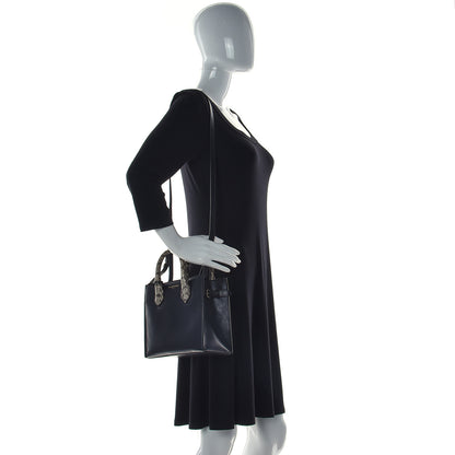 Balenciaga Calfskin Elaphe Snakeskin Mini Padlock All Afternoon Tote Black 3 of 9