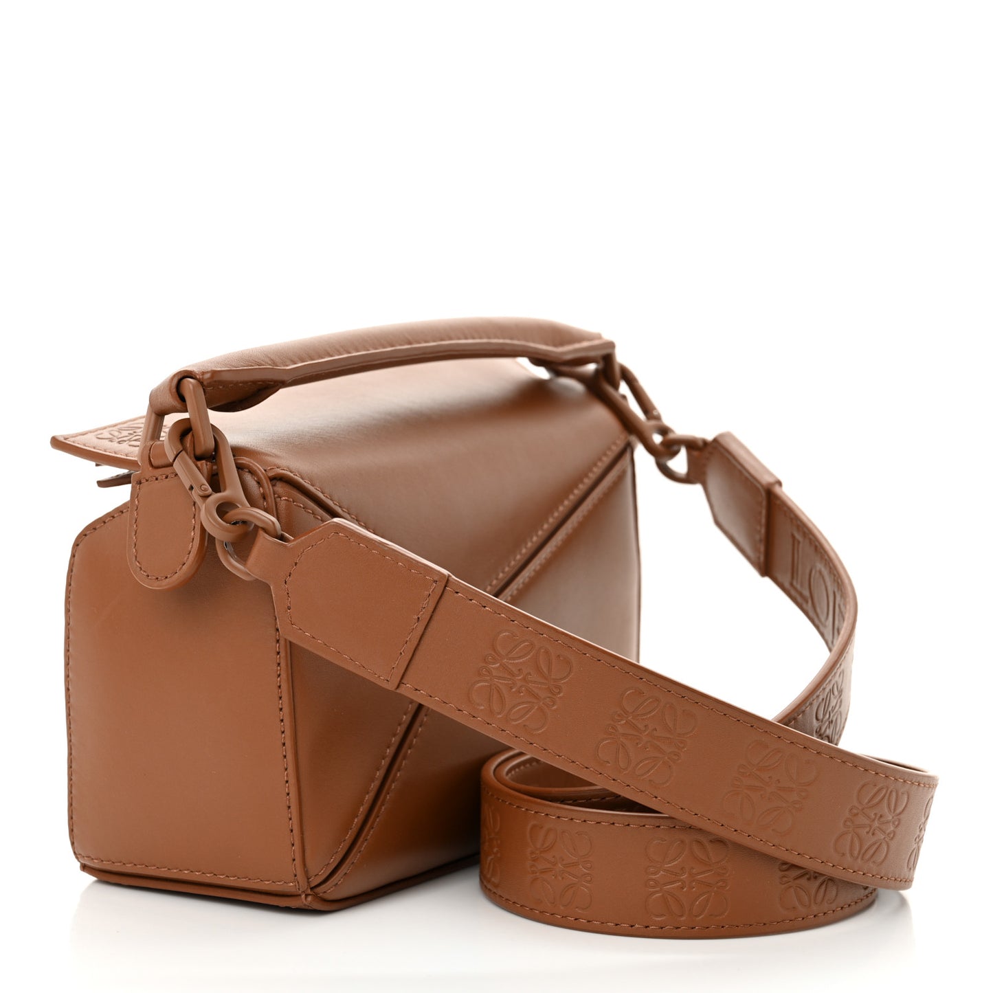 Satin Calfskin Mini Puzzle Bag Pecan
