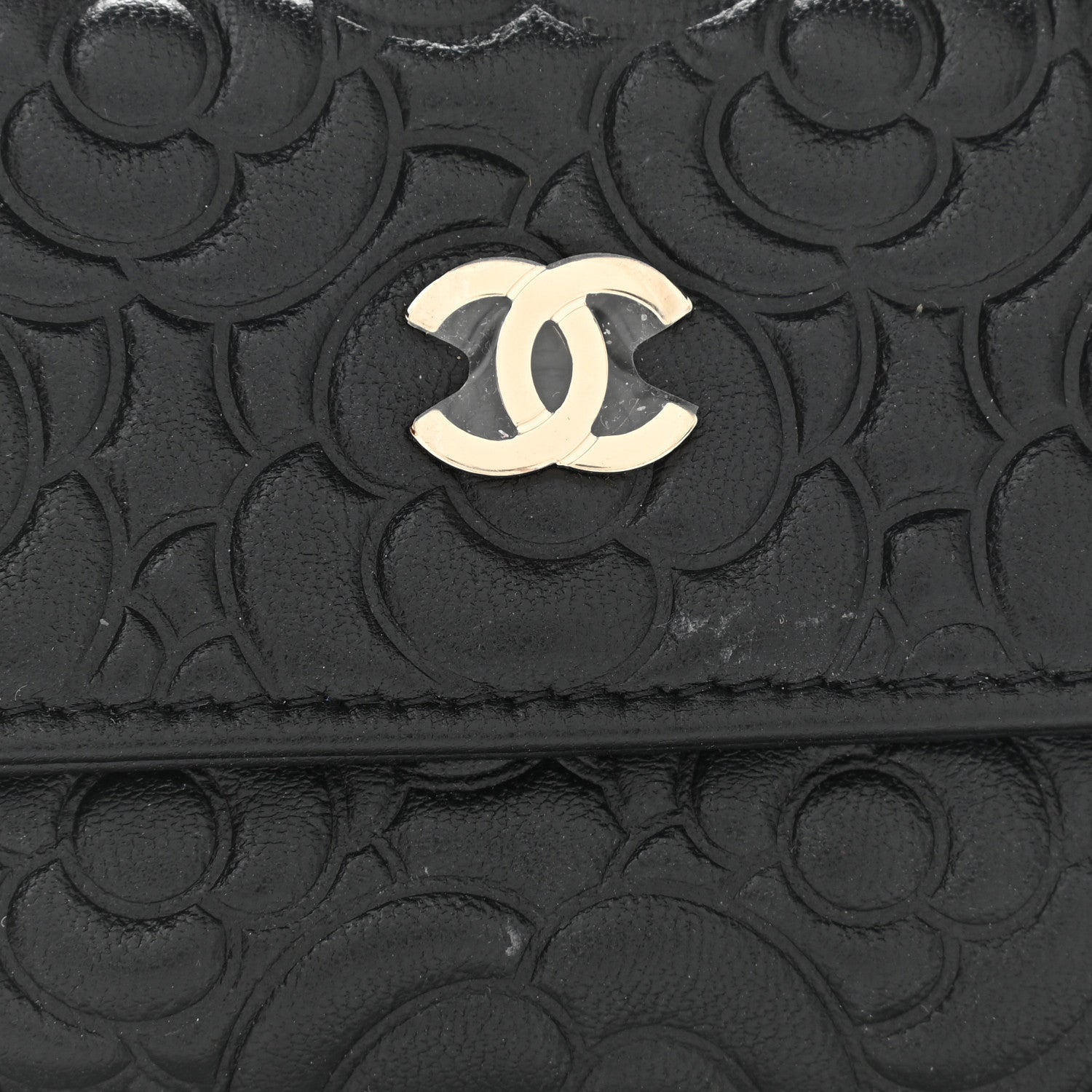 Chanel Lambskin Camellia Embossed Chain Belt Bag Black 11 of 11
