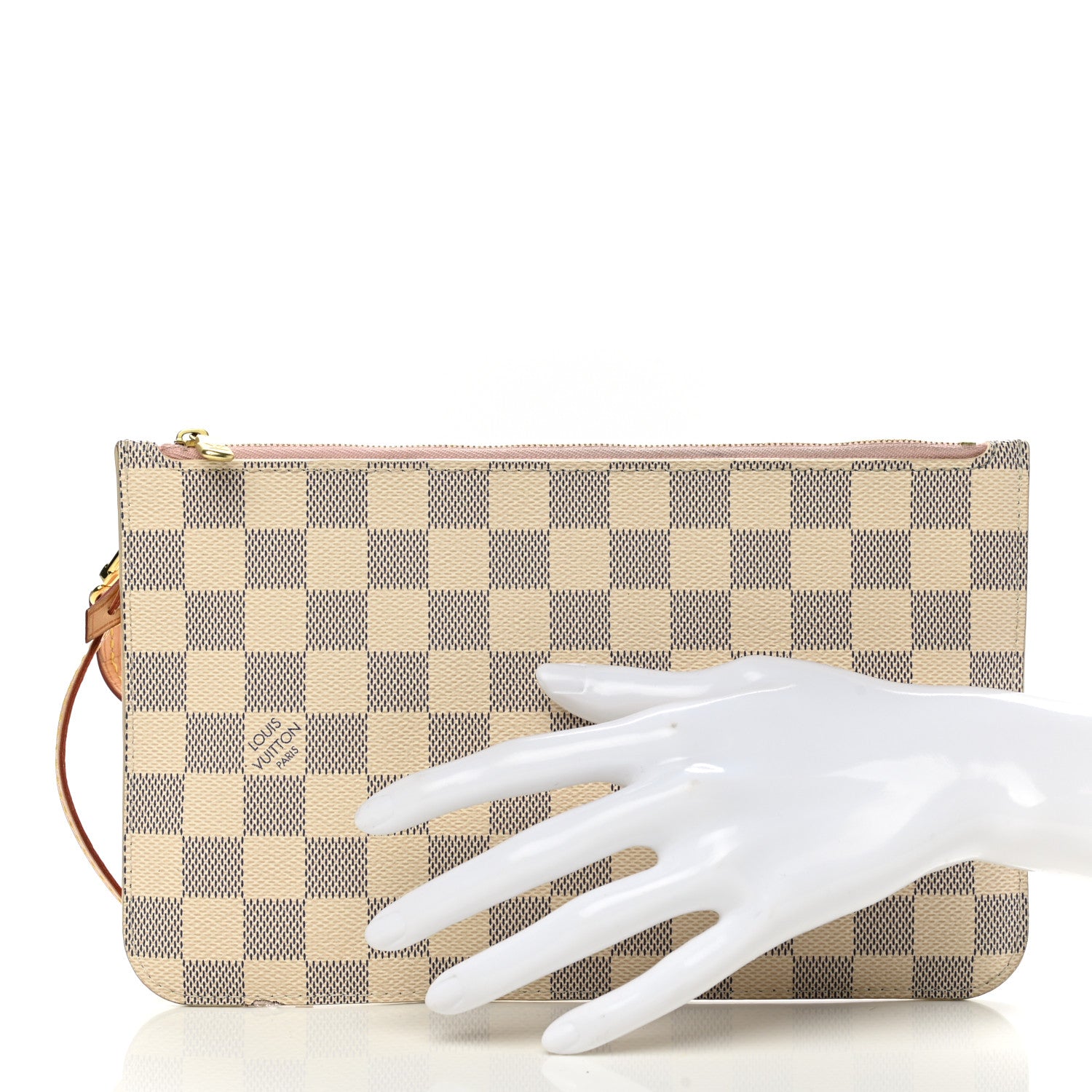 Louis Vuitton Damier Azur Neverfull MM GM Pochette Rose Ballerine 2 of 8