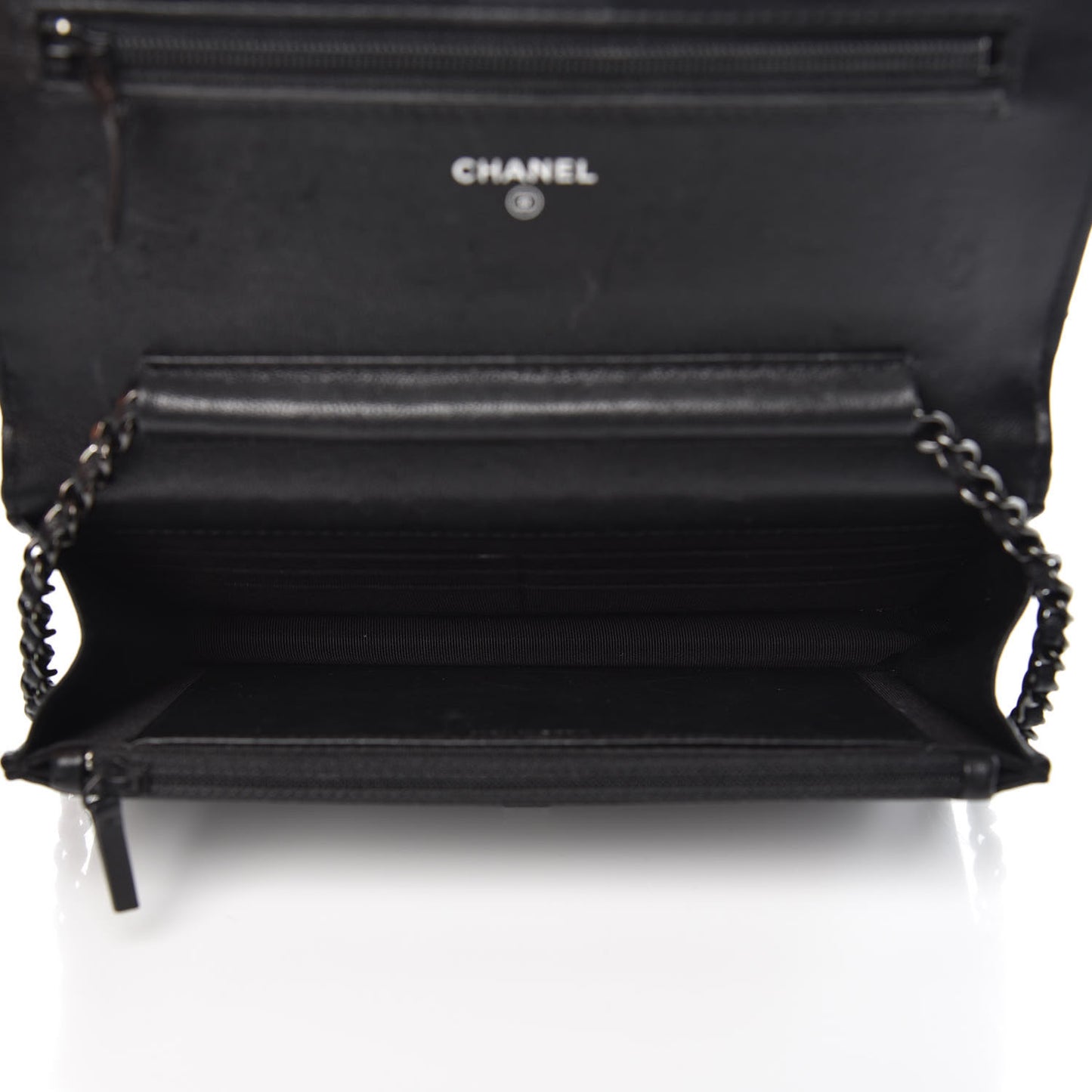 Sheepskin Chevron Reissue Wallet On Chain WOC So Black
