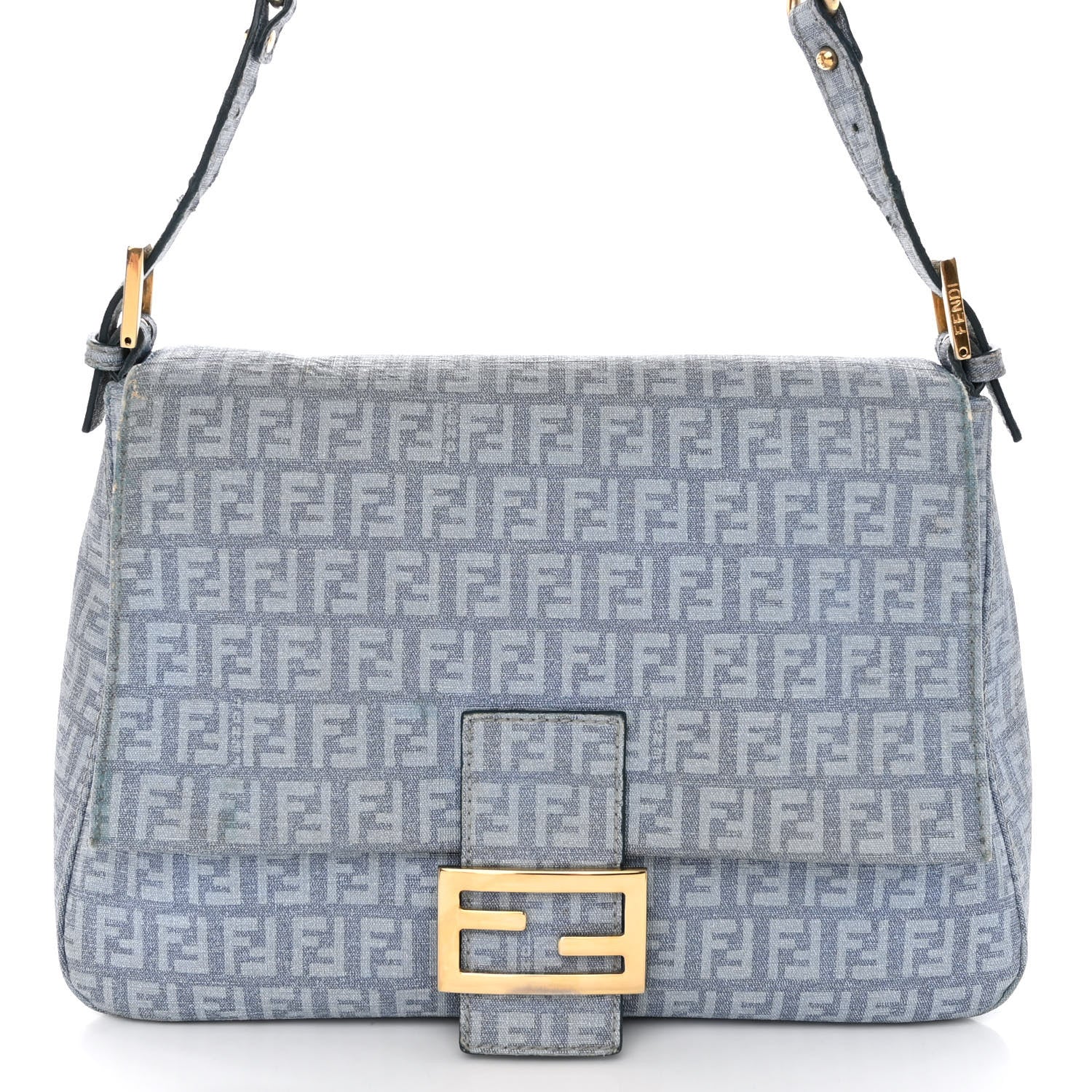 Fendi Zucchino Spalmati Forever Mama Baguette Celeste 7 of 15