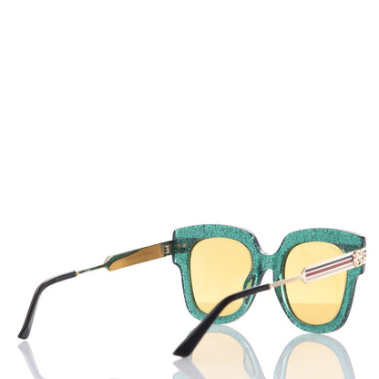 Gucci Acetate Square Frame Web Glitter GG0281S Sunglasses Green 4 of 7