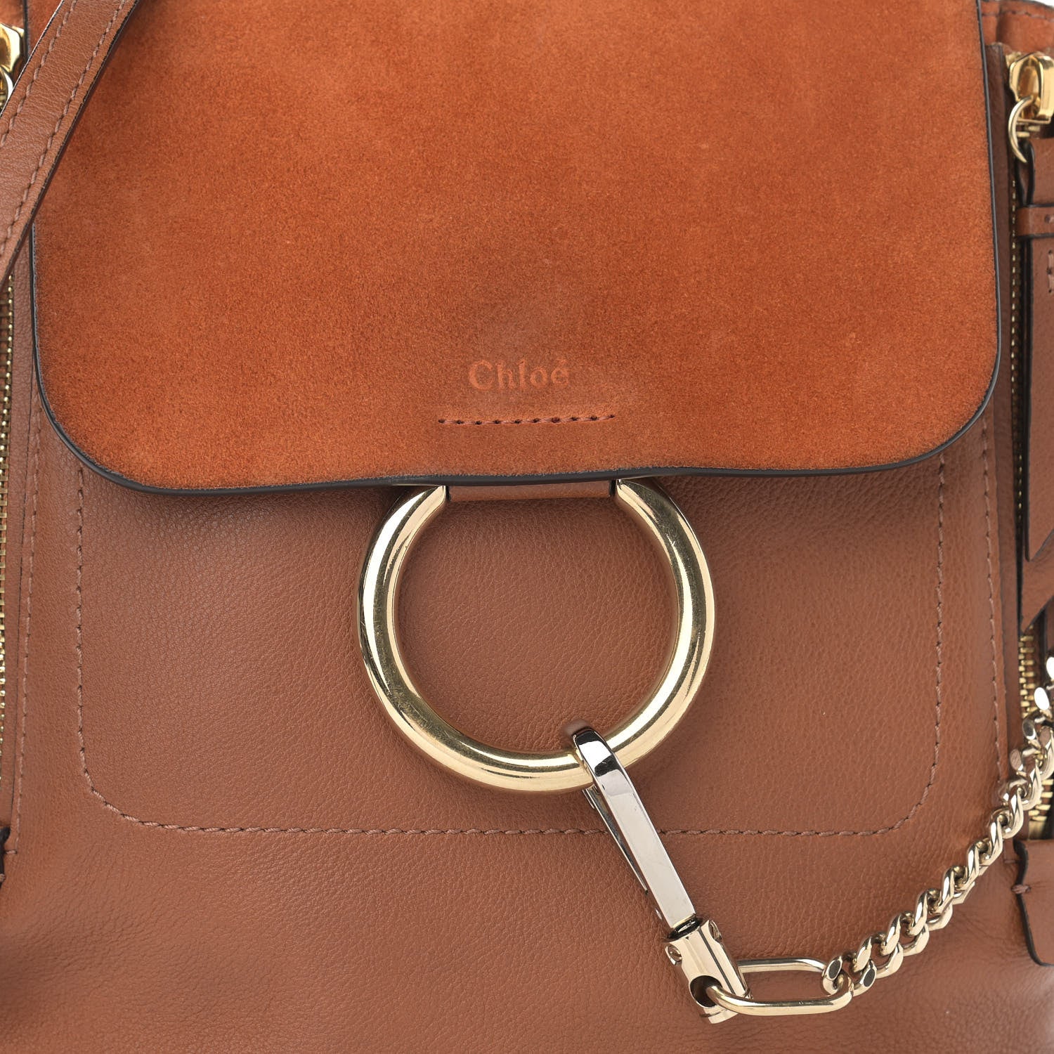 Chloe Suede Calfskin Mini Faye Backpack Tan 8 of 18
