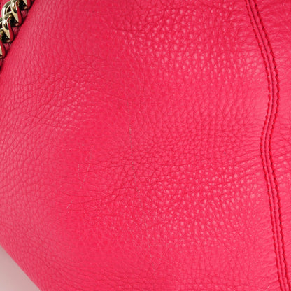 Gucci Pebbled Calfskin Medium Soho Chain Shoulder Bag Pink 9 of 12