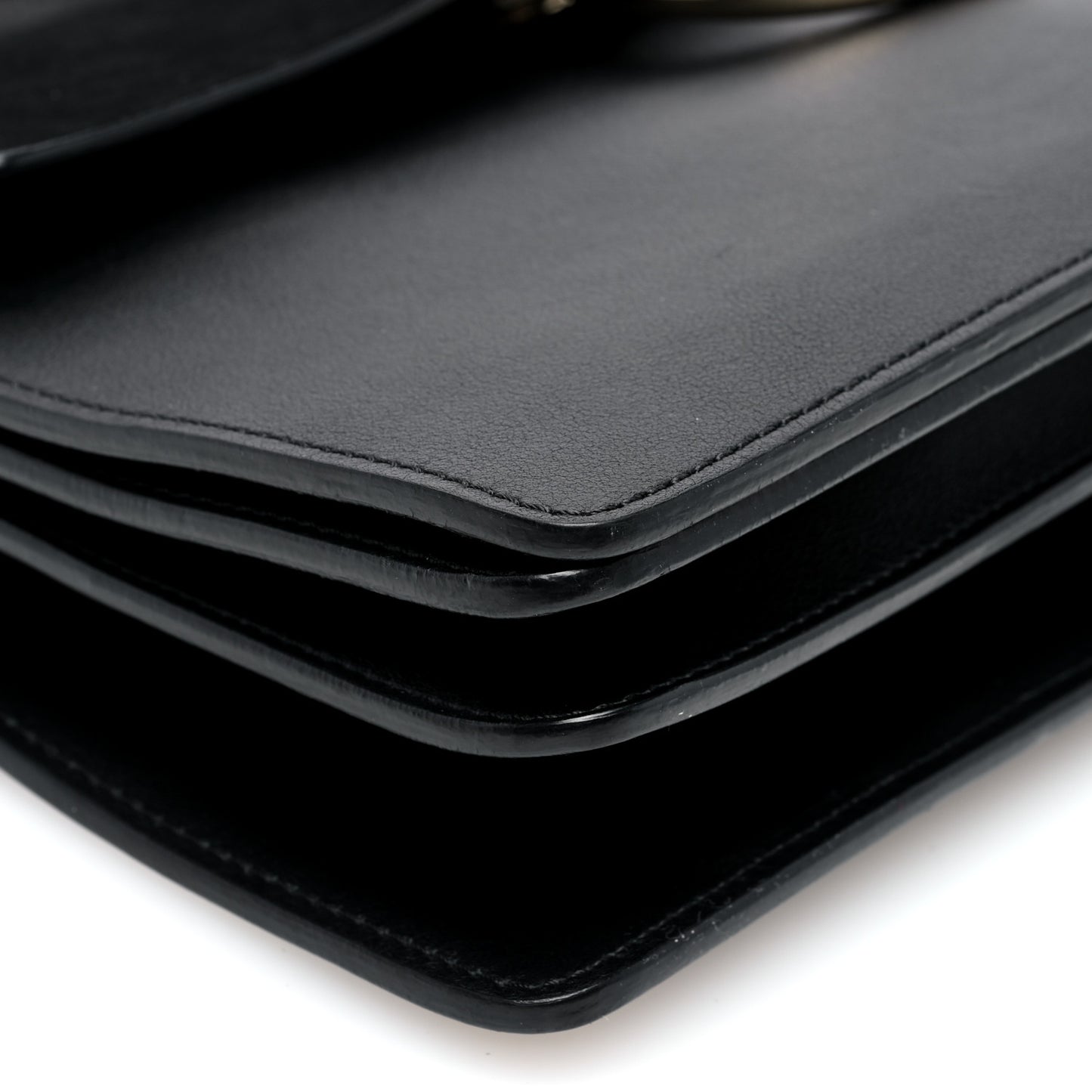Suede Calfskin Medium Faye Shoulder Bag Black
