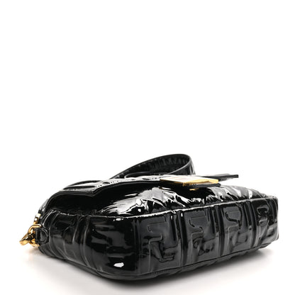 Fendi Patent FF 1974 Embossed Baguette Black 4 of 11