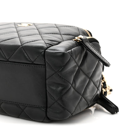 Chanel Lambskin Quilted Multi Pocket Top Handle Vanity With Chain Black 11 of 11