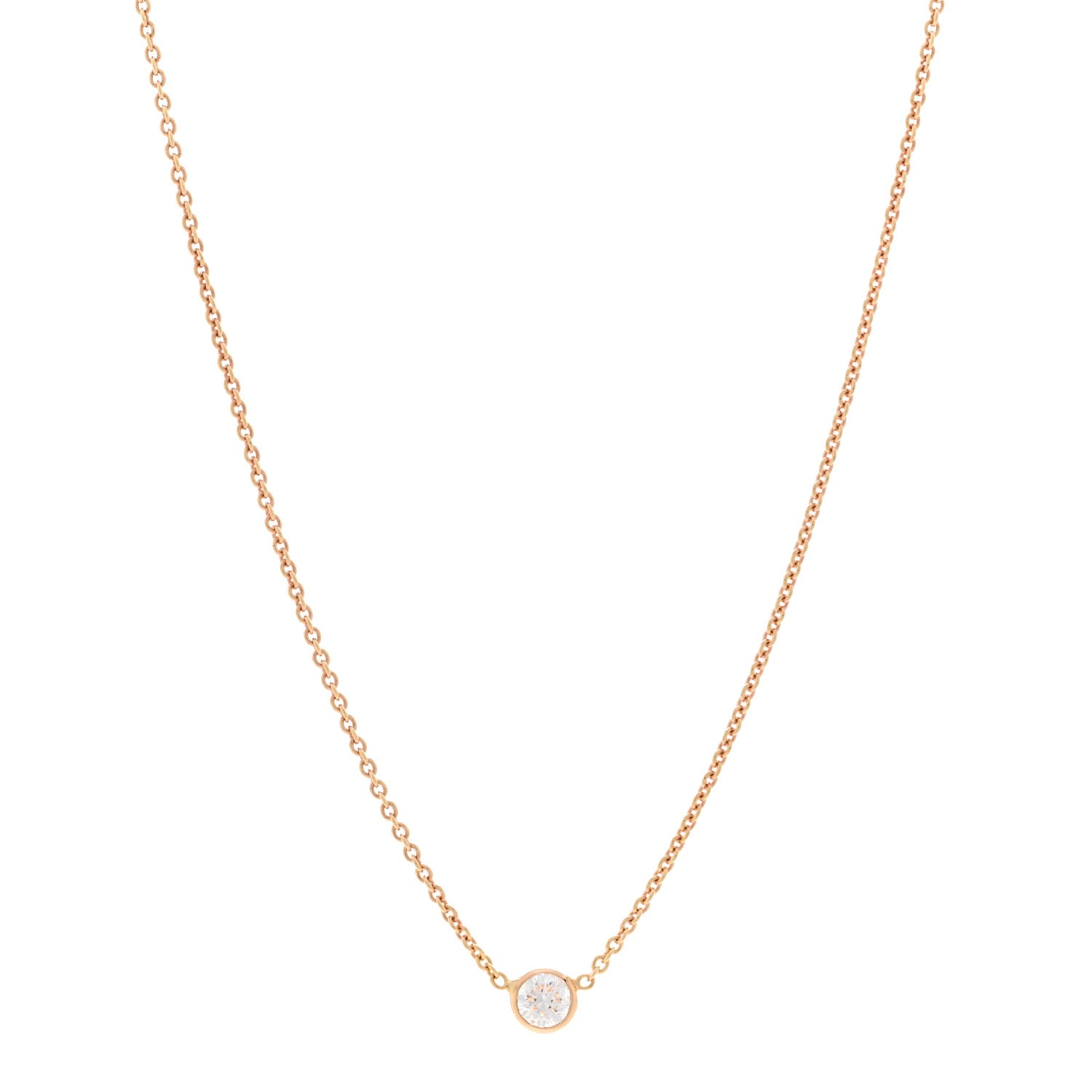 Roberto Coin 18K Rose Gold Diamond .40ct Diamonds by the Inch Pendant Necklace 1 of 4