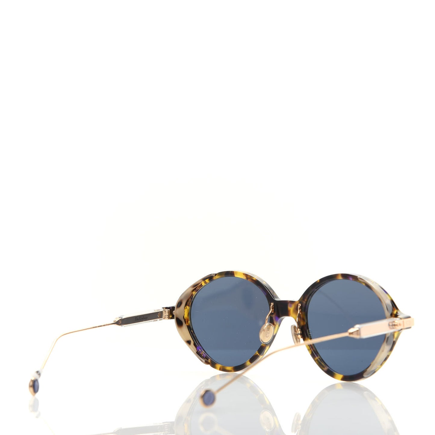 Acetate Leaf Print Umbrage Round Sunglasses Green Foliage
